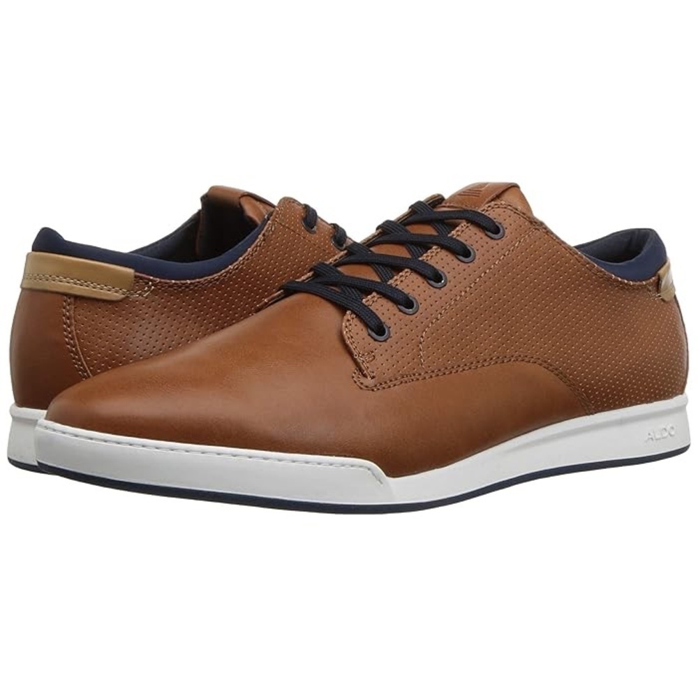 Aldo Men’s Hermond Brown Leather Low Top Laced Casual Sneaker Size 9